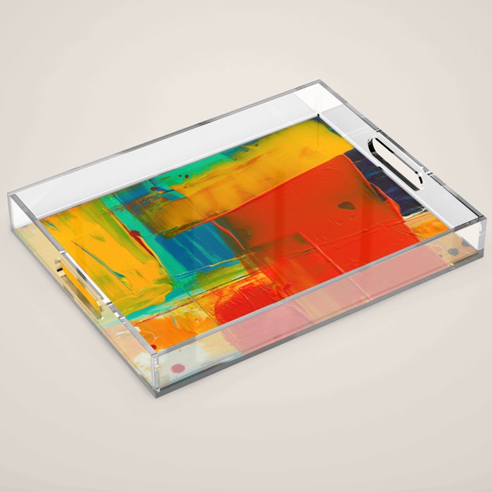 Mid Century Abstract Art Acrylic Tray Gallery Image 1