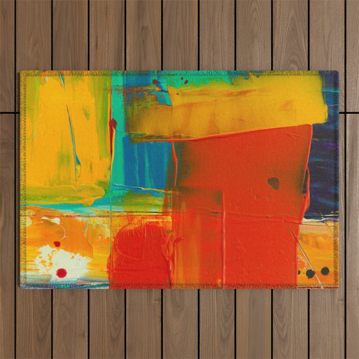 Mid Century Abstract Art Outdoor Rug