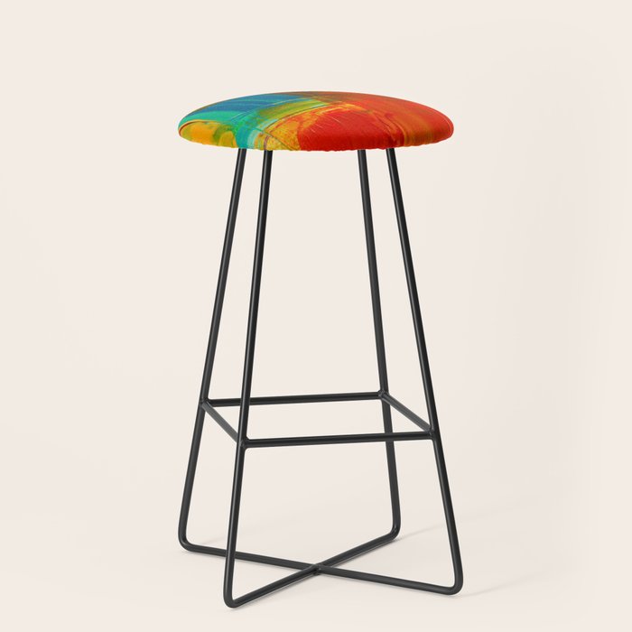 Mid Century Abstract Art Stool Gallery Image 1