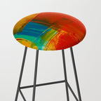 Mid Century Abstract Art Stool Gallery Image 2