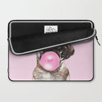 Pug with Pink Bubble Gum Laptop Sleeve Gallery Image 2