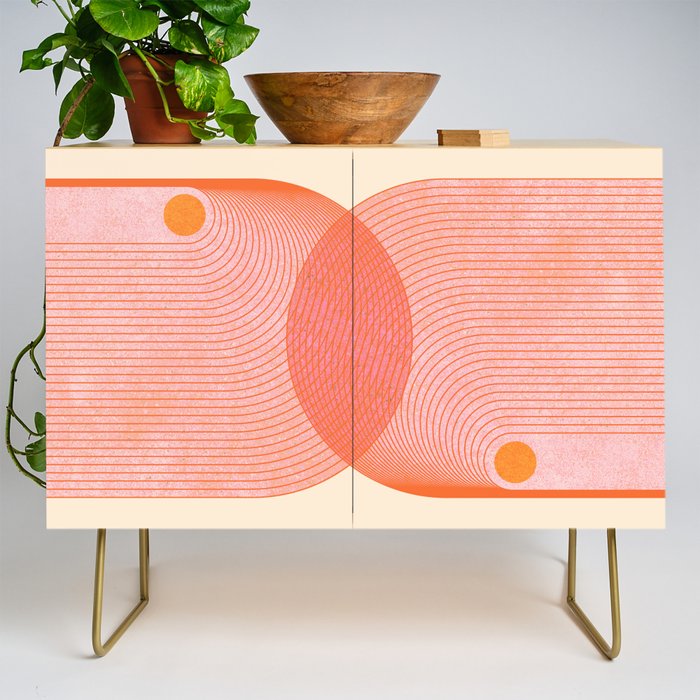 Abstraction_SUN_SUMMER_RED_HOT_SHINE_POP_ART_0322M Credenza Gallery Image 1