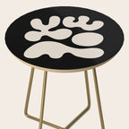 Mid Century Modern Organic Shapes 352 Black and Linen White Side Table Gallery Image 2