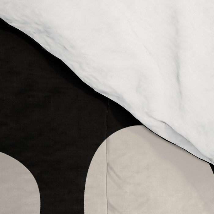 Mid Century Modern Organic Shapes 352 Black and Linen White Comforter Gallery Image 4
