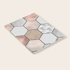 Marble hexagons and rose gold on black Notebook Gallery Image 2