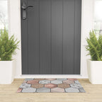 Marble hexagons and rose gold on black Welcome Mat Gallery Image 3