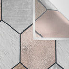 Marble hexagons and rose gold on black Wall Tapestry Gallery Image 3