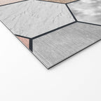Marble hexagons and rose gold on black Welcome Mat Gallery Image 2