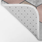 Marble hexagons and rose gold on black Bath Mat Gallery Image 2