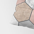 Marble hexagons and rose gold on black Pillow Sham Gallery Image 4