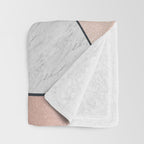 Marble hexagons and rose gold on black Throw Blanket Gallery Image 3