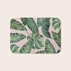 Jungle Leaves, Banana, Monstera Pink #society6 Bath Mat Gallery Image 1