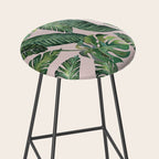 Jungle Leaves, Banana, Monstera Pink #society6 Stool Gallery Image 2