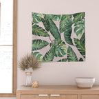 Jungle Leaves, Banana, Monstera Pink #society6 Wall Tapestry Gallery Image 2