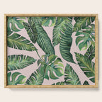 Jungle Leaves, Banana, Monstera Pink #society6 Serving Tray Gallery Image 1