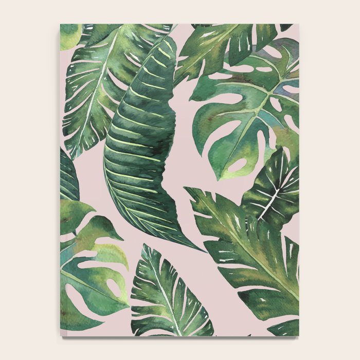 Jungle Leaves, Banana, Monstera Pink #society6 Notebook Gallery Image 4