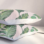 Jungle Leaves, Banana, Monstera Pink #society6 Pillow Sham Gallery Image 3
