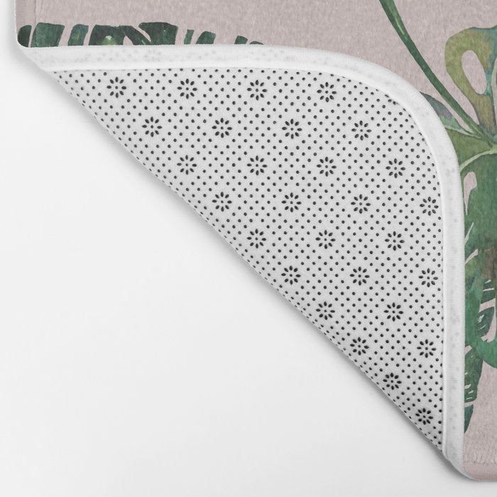 Jungle Leaves, Banana, Monstera Pink #society6 Bath Mat Gallery Image 2