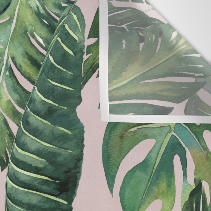Jungle Leaves, Banana, Monstera Pink #society6 Wall Tapestry Gallery Image 3