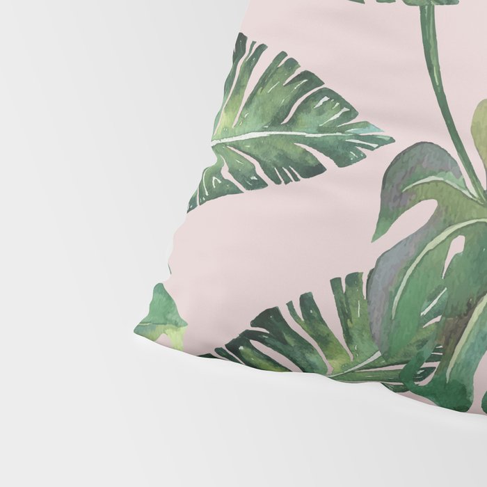 Jungle Leaves, Banana, Monstera Pink #society6 Pillow Sham Gallery Image 4