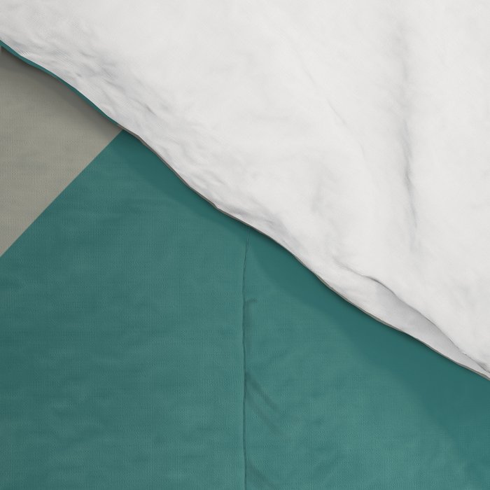 Retro 1950s Art Pattern Diamonds Teal Gold Comforter Gallery Image 4