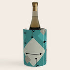 Retro 1950s Art Pattern Diamonds Teal Gold Wine Chiller Gallery Image 2
