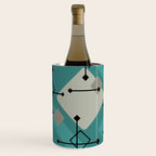 Retro 1950s Art Pattern Diamonds Teal Gold Wine Chiller Gallery Image 3