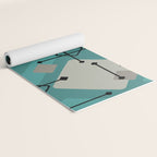 Retro 1950s Art Pattern Diamonds Teal Gold Yoga Mat Gallery Image 2