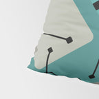 Retro 1950s Art Pattern Diamonds Teal Gold Pillow Sham Gallery Image 4