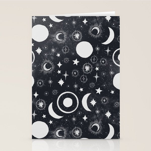 Celestial dark pattern DS Stationery Card Gallery Image 1