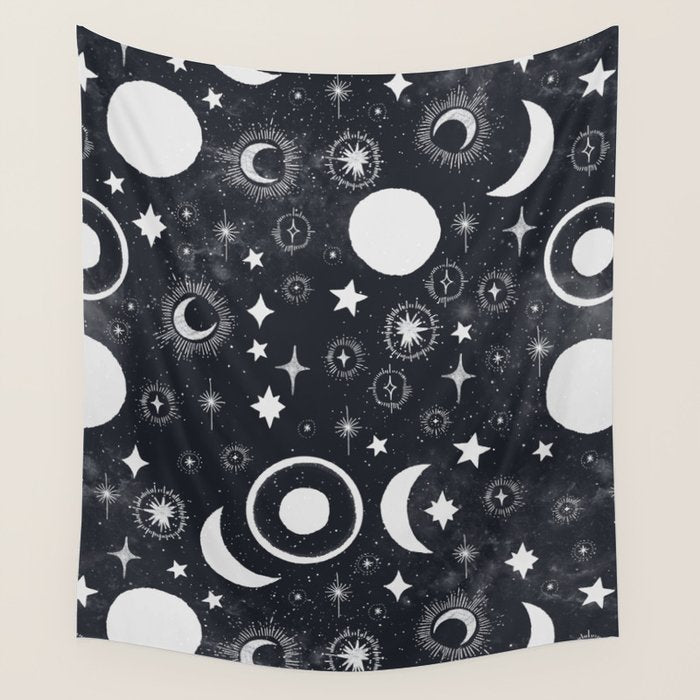 Celestial dark pattern DS Wall Tapestry Gallery Image 1