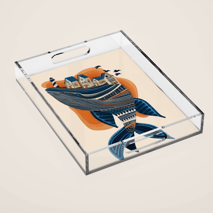 Whale Village Acrylic Tray Gallery Image 1