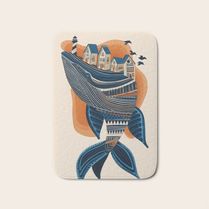 Whale Village Bath Mat Gallery Image 1