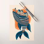 Whale Village Wrapping Paper Gallery Image 1