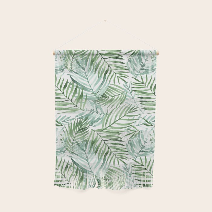 Watercolor palm leaves pattern Wall Hanging
