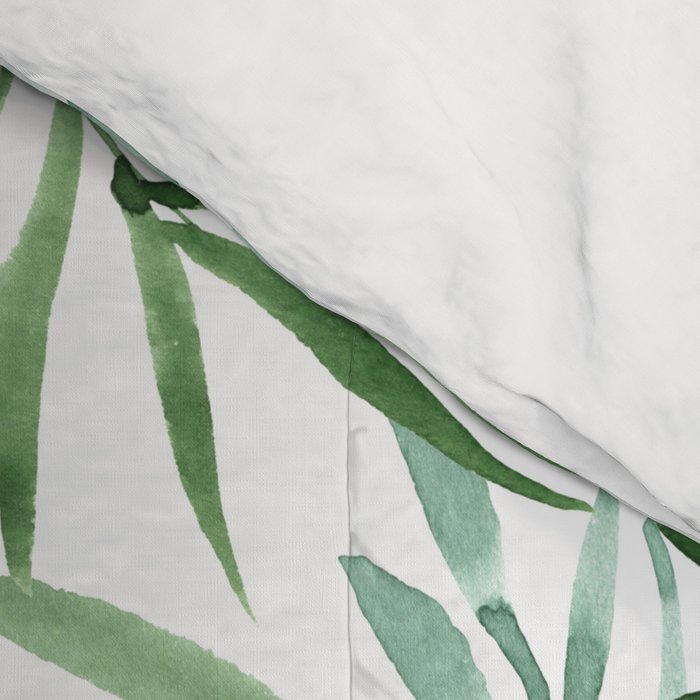 Watercolor palm leaves pattern Comforter Gallery Image 4