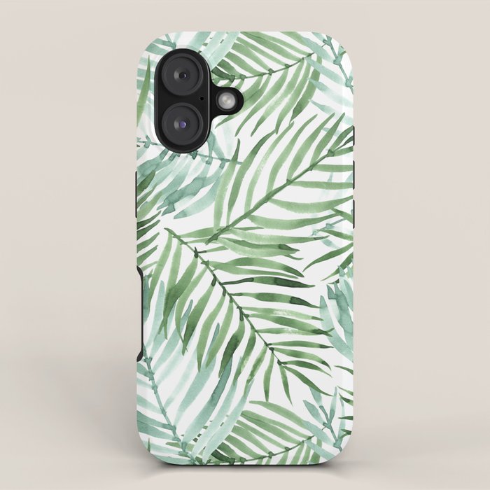 Watercolor palm leaves pattern iPhone Case Gallery Image 1