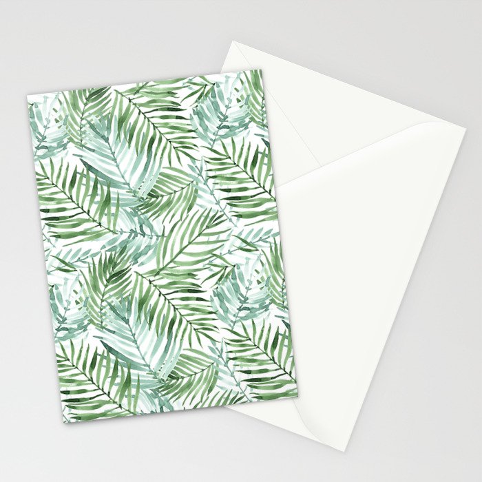 Watercolor palm leaves pattern Stationery Card Gallery Image 2