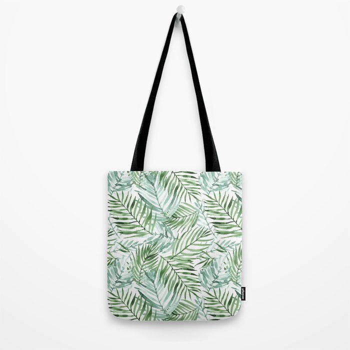 Watercolor palm leaves pattern Tote Bag Gallery Image 2