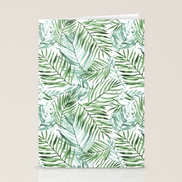 Watercolor palm leaves pattern Stationery Card Gallery Image 1