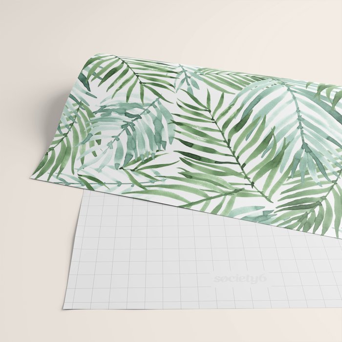 Watercolor palm leaves pattern Wrapping Paper Gallery Image 2