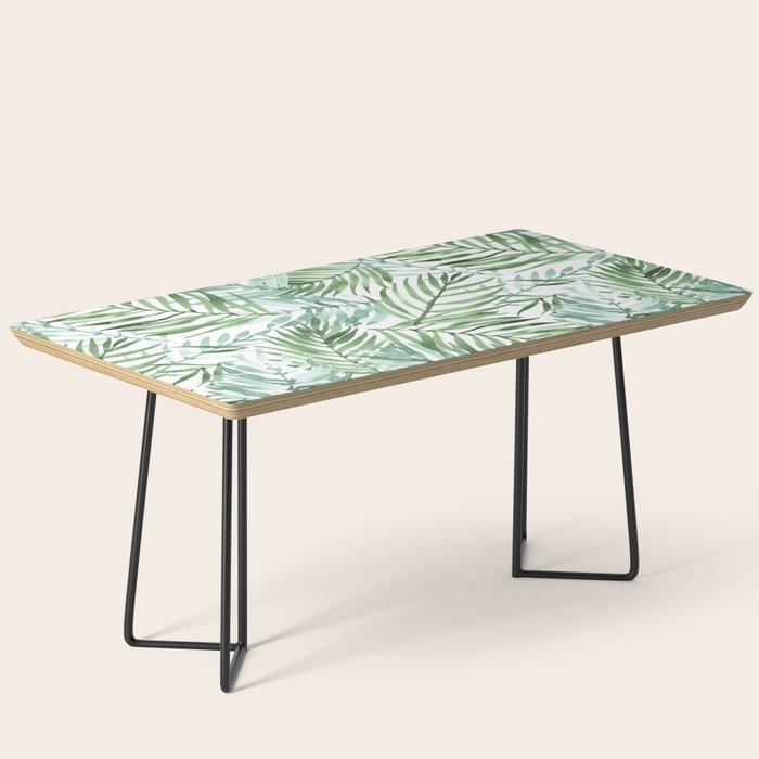 Watercolor palm leaves pattern Coffee Table Gallery Image 1