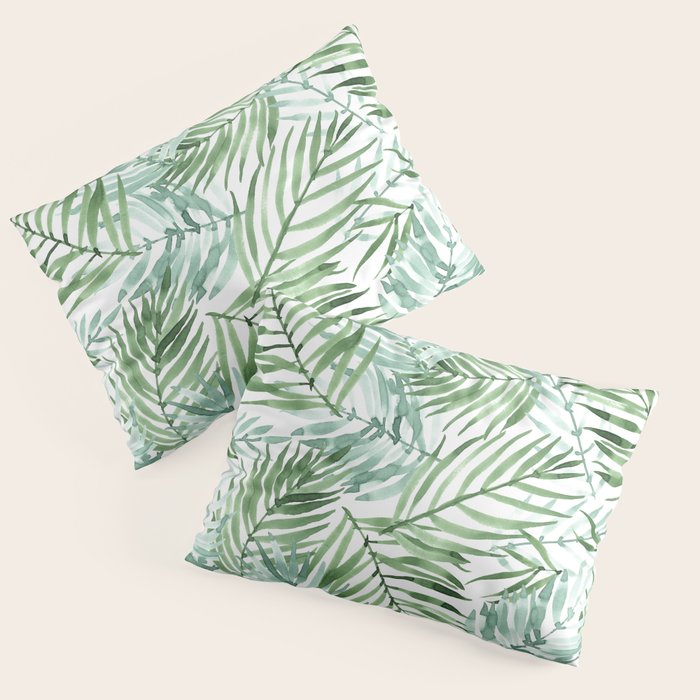 Watercolor palm leaves pattern Pillow Sham Gallery Image 3