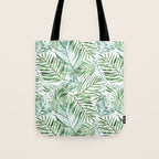 Watercolor palm leaves pattern Tote Bag Gallery Image 1
