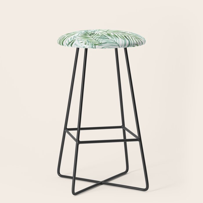 Watercolor palm leaves pattern Stool Gallery Image 1