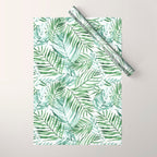 Watercolor palm leaves pattern Wrapping Paper Gallery Image 1