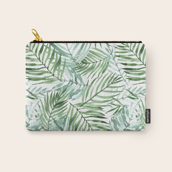 Watercolor palm leaves pattern Carry All Pouch Gallery Image 1