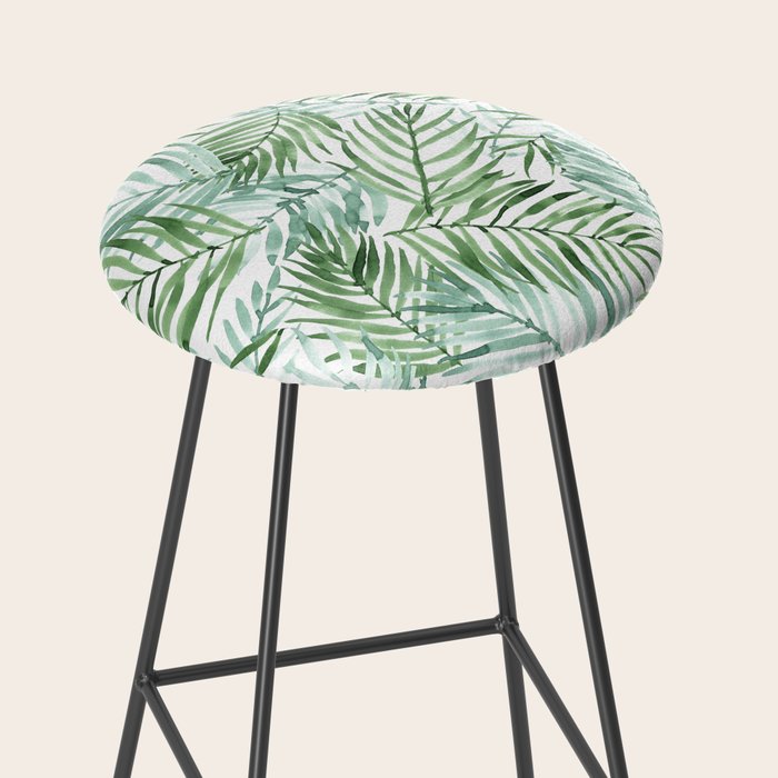 Watercolor palm leaves pattern Stool Gallery Image 2