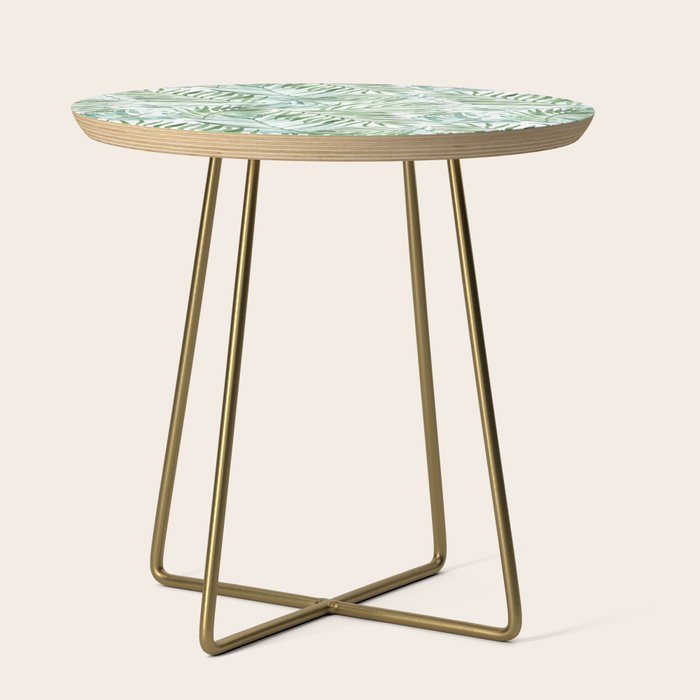 Watercolor palm leaves pattern Side Table Gallery Image 1