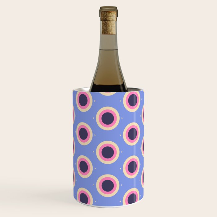Geometric Mid century Modern blue abstract Wine Chiller Gallery Image 1